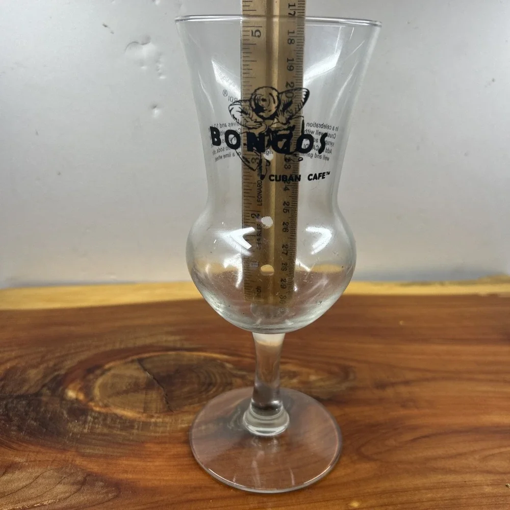 BONGOS Cuban Cafe Tall Glass Mojito Recipe Barware Miami Closed Restaurant HTF